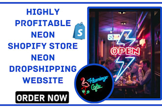 build neon shopify store neon light neon design store neon dropshipping store