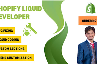 fix shopify liquid bugs and create custom sections professionally