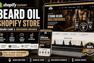 design a high converting beard care shopify store for beard oil brands