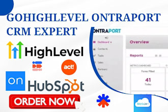 setup ontraport gohighlevel localiq ortto act on  hubspot agile bitrix24 crm