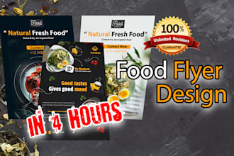 design attractive food flyer, food menu, restaurant menu