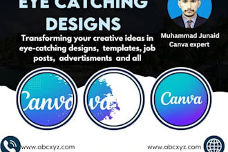 an expert canva designer, job design, ads designs