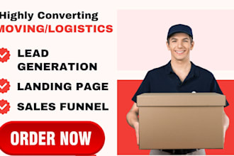 leads moving company moving leads moving logistics movers landing page website