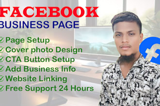 create, set up and optimize facebook business page  for your success