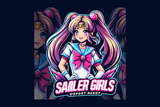 do amazing sailor girl esports mascot logo for your company