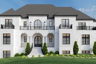 do 3d house exterior design, interior design, 3d rendering
