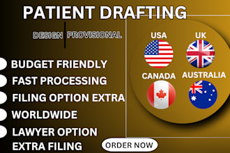 providing patent services like searches, drafting, and filing support worldwide