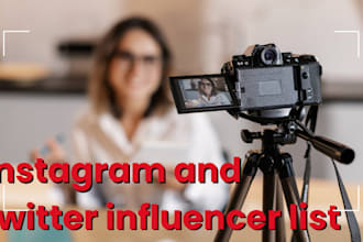 generate twitter influencer lists instagram influencer lists via social media