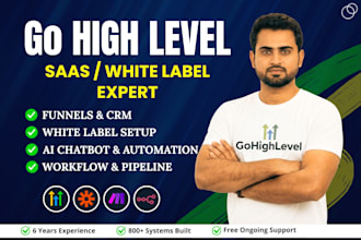 build gohighlevel sales funnel, landing page, website, CRM, and ghl saas expert
