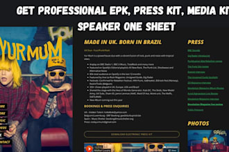 epk, media kit, press kit, speaker one sheet, artist press kit, dj press kit