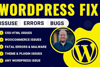 fix wordpress issue, fix wordpress bugs, fix wordpress error, elementor pro help