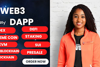 build dex staking web3 defi dapp meme coin token presale on evm sui blockchain