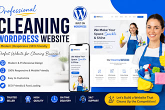 create a wordpress cleaning website for you