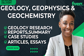write geology reports geophysics and geochemistry research