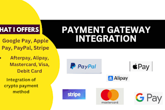 integrate stripe, apple pay, paypal payment gateway on wix wordpress website
