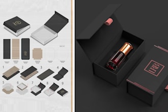 create a product packaging design, box design, mailer box, subscription