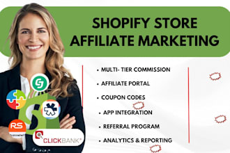 setup shopify affiliate marketing store cj refersion recomsale clickbank program