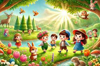 design 3d children book illustration story book water color kids coloring book