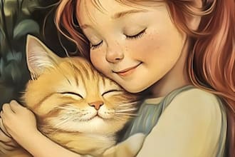 create awesome children story book illustration and children book illustration