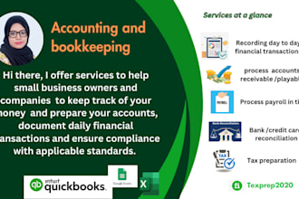 quickbooks bookkeeping ,bank reconciliation and clean up