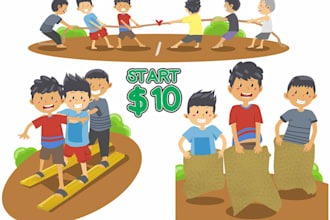 draw cartoon children illustration