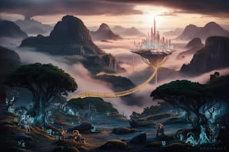 create fantasy landscape concept art