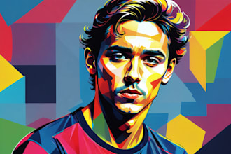 draw wpap pop art sport potrait