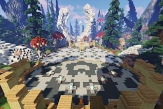 create minecraft server hubs, spawn lobbies, big bases for you