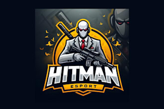 make a unique hitman esports mascot logo in just two days