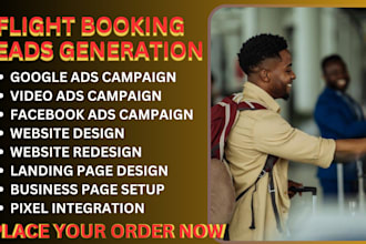 flight booking leads facebook ads campaign flight booking google ads campaign