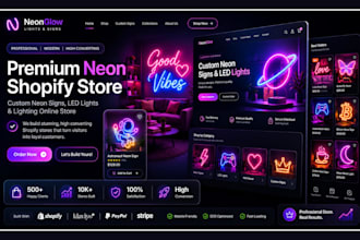 design neon shopify store neon website neon led lights neon lights store website