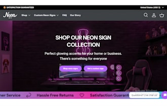 design neon shopify store neon website neon led lights neon lights store website