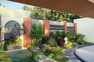 3d design ideas for garden and koi pond