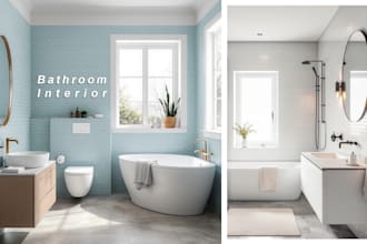 design and render a functional 3d bathroom and restroom