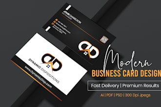 custom professional business card design with branding