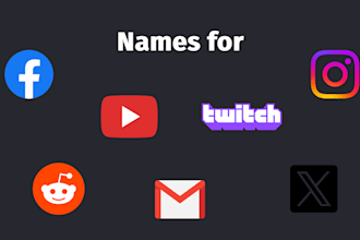give names available on multiple social media of your choice