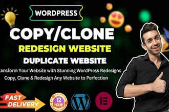 redesign wordpress website , copy clone redesign website , copy clone