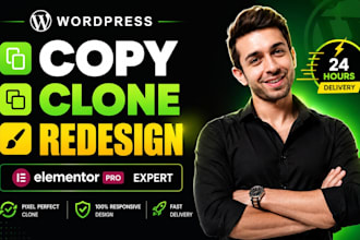 redesign wordpress website , copy clone redesign website in 24 hour