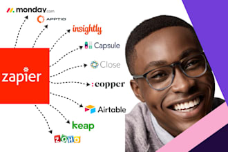 zapier integration with zoho crm copper keap close capsule crm vtiger agile crm
