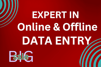 online and offline excel and CRM data entry free, all type