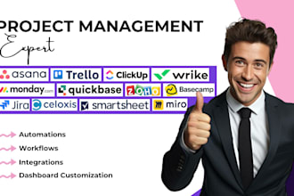 setup asana trello clickup wrike monday com quickbase zoho crm miro jira celoxis