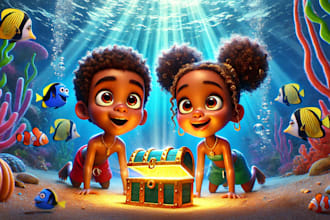 create african american children book illustration and story book