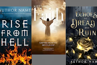 design illustrative dark mysterious amazon kdp book cover, religious book cover