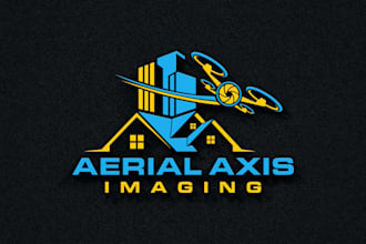 unique aerial drone photography camera sky view logo design