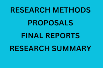 do research  methods, proposals, research projects and final reports