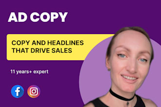 write instagram ad copy and captions, social media copy, and headlines