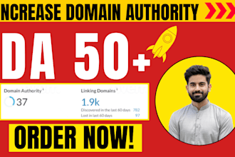 increase you site domain authority 50 plus with high backlinks
