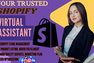 be your shopify virtual assistant store manager for shopify sales marketing cro
