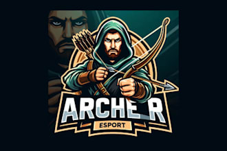 do modern archer esports mascot logo with creative concept