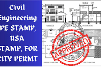 review pe stamp seal mep civil engineering architecture, engineer city permit